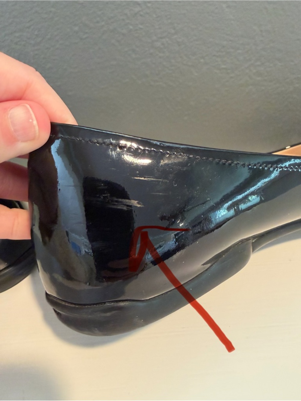 Prada Sz39 Black Patent Pointed Toe Ballet Flats Triangle Prada Logo - Picture 8 of 13